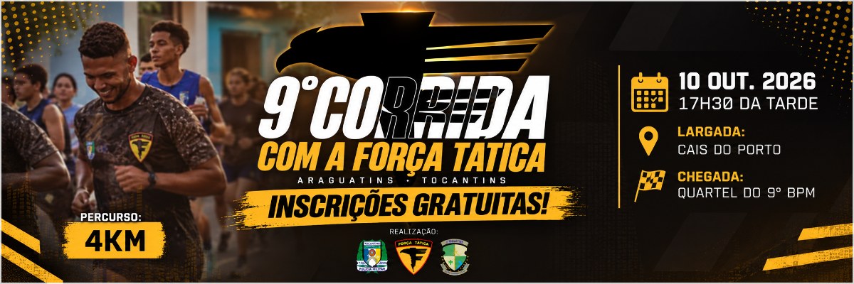 Banner da 9ª edição da Corrida da Força Tática